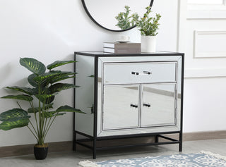 James 28.5 in. mirrored cabinet in black