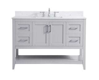 48 inch Single Bathroom Vanity in Grey with Backsplash