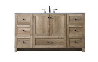 60 Inch SIngle Bathroom Vanity In Natural Oak