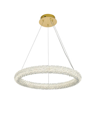 Bowen 24 inch Adjustable LED Chandelier in Satin Gold