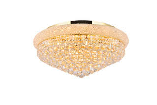 Primo 15 light Gold Flush Mount Clear Royal Cut Crystal