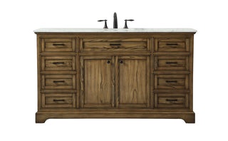 60 inch Single bathroom vanity in driftwood