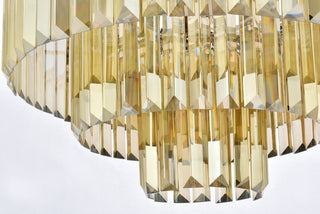 Sydney 9 light polished nickel Chandelier Golden Teak (Smoky) Royal Cut Crystal