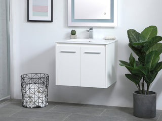 24 inch  Single Bathroom Floating Vanity in White