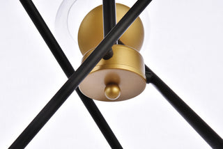 Axl 24 inch pendant in black and brass with clear shade