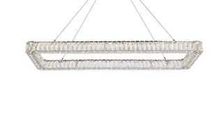 Monroe 50 inch LED Single rectangle pendant in chrome