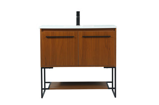 36 inch Single bathroom vanity in teak