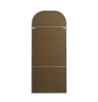 Metal Frame Arch Full Length Mirror 28x66 Inch in Silver