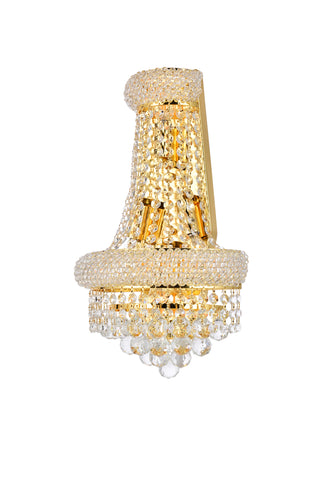 Primo 4 light Gold Wall Sconce Clear Royal Cut Crystal