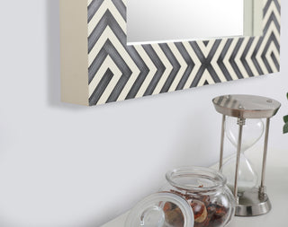 Rectangular mirror 30x20 inch in chevron