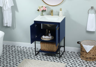 24 inch Single bathroom vanity in blue