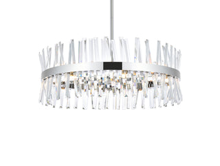 Serephina 32 inch crystal round chandelier light in chrome