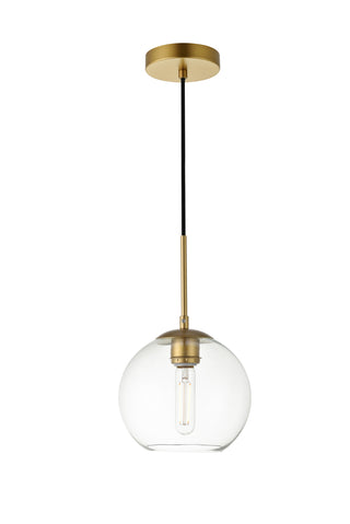 Baxter 1 Light Brass Pendant With Clear Glass