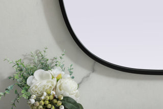 Metal Frame Oval Mirror 24x36 Inch in Black