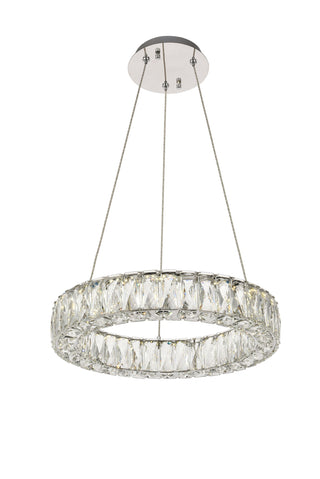 Monroe Integrated LED chip light Chrome Pendant Clear Royal Cut Crystal