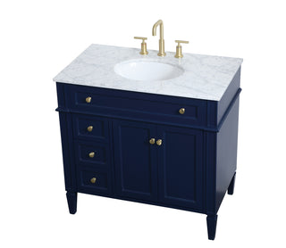 36 inch Single bathroom vanity in blue