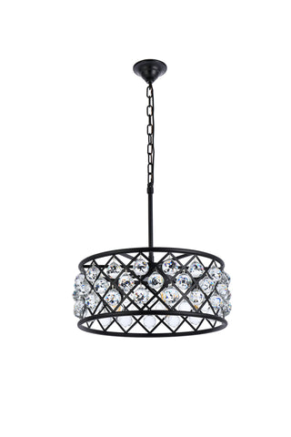 Madison 5 light Matte Black Chandelier Clear Royal Cut Crystal