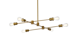 Xavier 6 lights pendant in brass