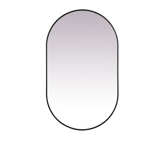 Metal Frame Oval Mirror 36x60 Inch in Black