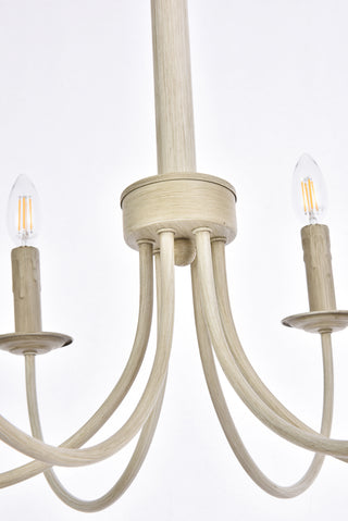 Brielle 6 lights pendant in weathered dove