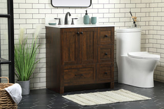 32 inch Single bathroom vanity in expresso with backsplash