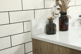48 inch Single bathroom vanity in natural oak with backsplash