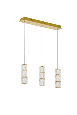 Polaris LED light gold Pendant Clear Royal Cut Crystal