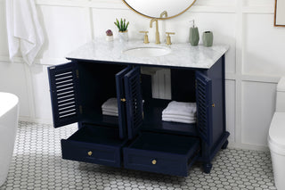 48 inch Single bathroom vanity in blue