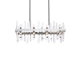 Serena 30 inch crystal rectangle chandelier in chrome