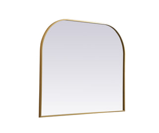 Metal Frame Arch Mirror 42x34 Inch in Brass