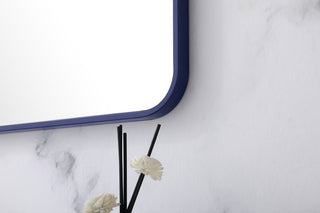 Soft corner metal rectangular mirror 36x36 inch in Blue