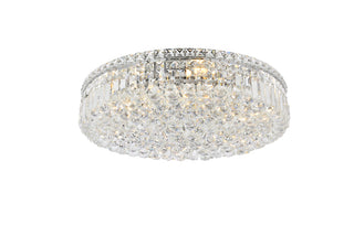 Maxime 9 light Chrome Flush Mount Clear Royal Cut Crystal