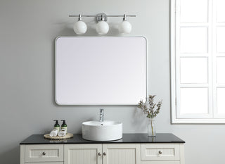 Soft corner metal rectangular mirror 30x40 inch in White