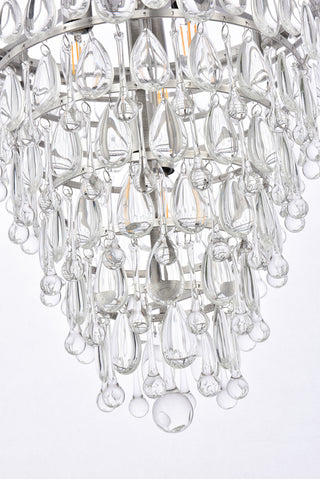 Nordic 5 light antique silver Pendant Clear Royal Cut Crystal