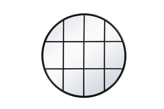 Metal windowpane mirror 36 inch x 36 inch in Black