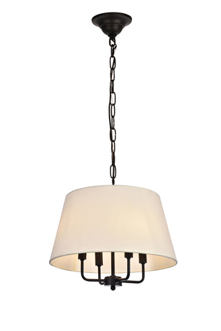 Maple Collection Pendant D17 H13.75 Lt:4 Black Finish