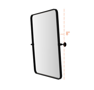 Soft corner pivot mirror 24x32 inch in black