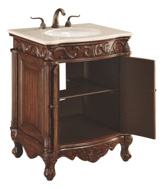 27 In. Single Bathroom Vanity Set In Brown