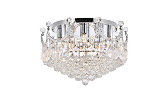 Corona 9 light Chrome Flush Mount Clear Royal Cut Crystal