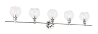 Collier 5 light Chrome and Clear glass Wall sconce