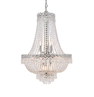Century 12 light Chrome Chandelier Clear Royal Cut Crystal