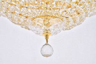 Tranquil 12 light Gold Flush Mount Clear Royal Cut Crystal