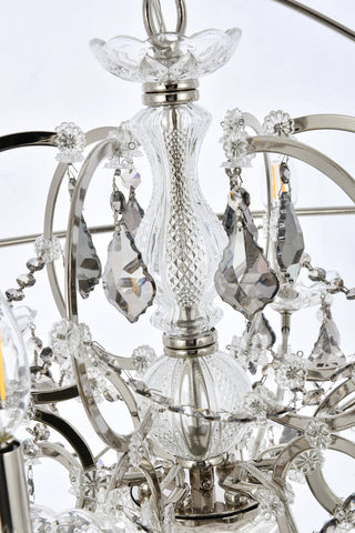 Geneva 6 light polished nickel Chandelier Silver Shade (Grey) Royal Cut crystal