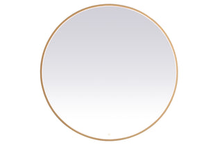 Pier 48 inch LED mirror with adjustable color temperature 3000K/4200K/6400K in brass