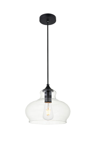 Destry 1 Light Black Pendant With Clear Glass