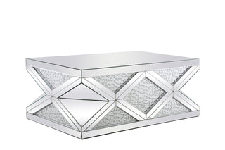 47.5 inch Rectangle Crystal Coffee Table Clear Royal Cut Crystal