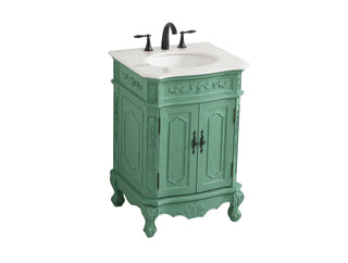 24 inch Single bathroom vanity in vintage mint