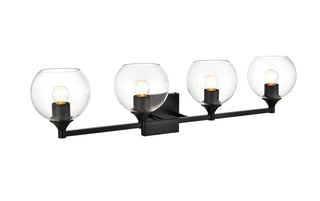 Foster 4 light Black and Clear Bath Sconce