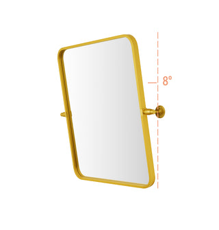 Soft corner pivot mirror 20x24 inch in gold