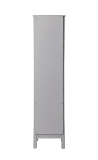 16 Inch Wide Bathroom Linen Storage Freestanding Cabinet In Grey